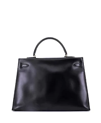 Pre-Owned Hermes Kelly 35 Handbag Black Box Calf with Gold Hardware
