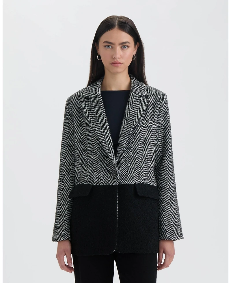 Nvlt Women's Oversized Asymmetric Pannel Blazer