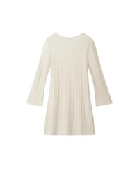 Andy & Evan Big Girls Cream Lurex Rib Bell Sleeve Dress