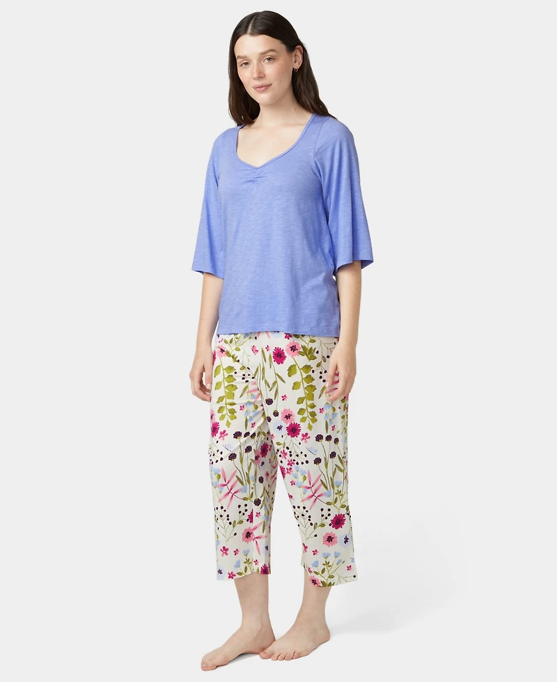 Hue Women's Shirred Bell Sleeve Pajama T-Shirt