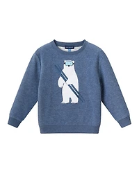 Andy & Evan Toddler/Child Boys Polar Bear Applique Sweater Navy Twill Jogger Set