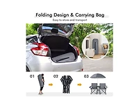Akiudex portable folding picnic double chair with removable umbrella