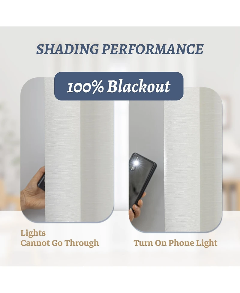 Awesome Home 100% Blackout Cotton Blend Thermal Grommet Curtains, 2 Panels