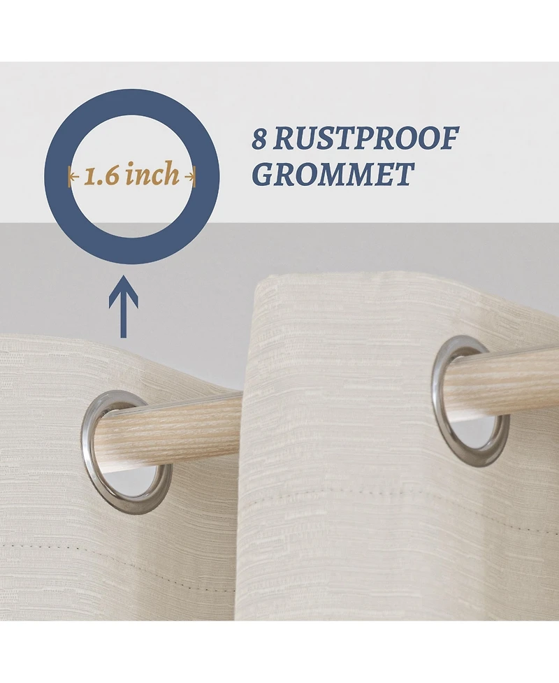 Awesome Home 100% Blackout Cotton Blend Thermal Grommet Curtains, 2 Panels