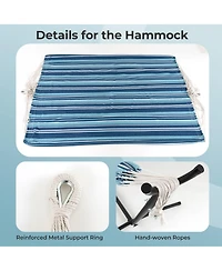 Gymax Portable Indoor Outdoor 2-Person Double Hammock Set w/ Stand and Carrying Cases