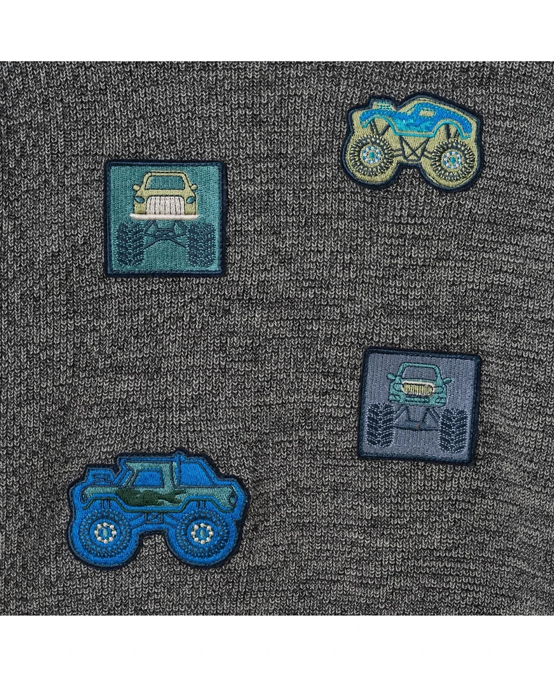 Andy & Evan Toddler/Child Boys Hooded Monster Truck Patches Sweater