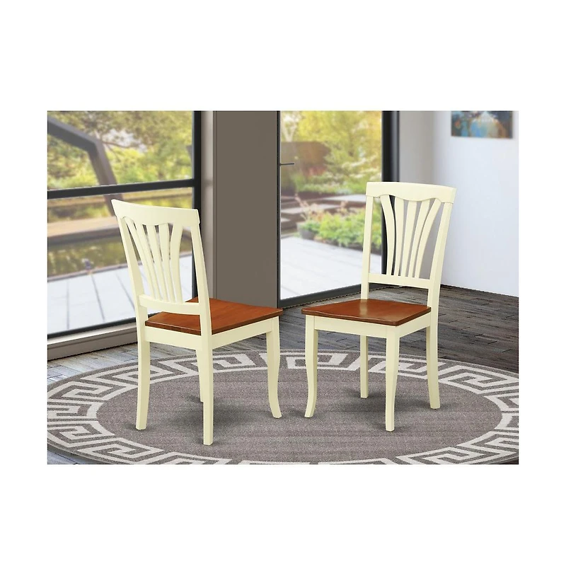 East West Furniture Dining Room Set Buttermilk & Cherry