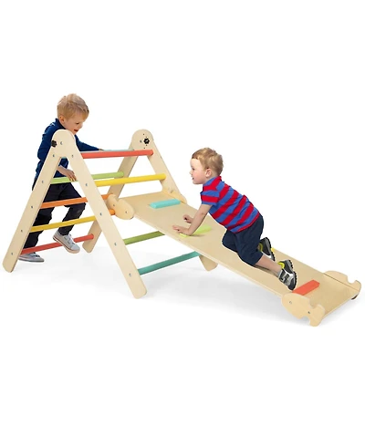 Akiudex 3-in-1 Climbing Set Foldable and Adjustable Kids Triangle Set
