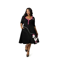 Unique Vintage Plus High Waist Soda Shop Swing Skirt