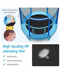 Akiudex Kids 3 in 1 Trampoline with Horizontal Bar and Rings for Indoor and Outdoor Play
