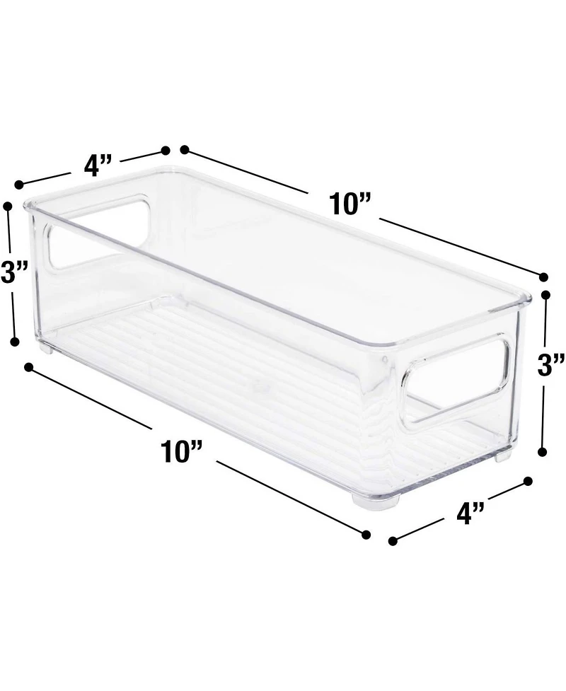 Sorbus 2 Pack Narrow Stackable Clear Storage Bins with Handles- for Kitchen Pantry, Freezer & Fridge Organization