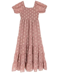Rare Editions Big Girls Embroidered Linen Maxi Dress