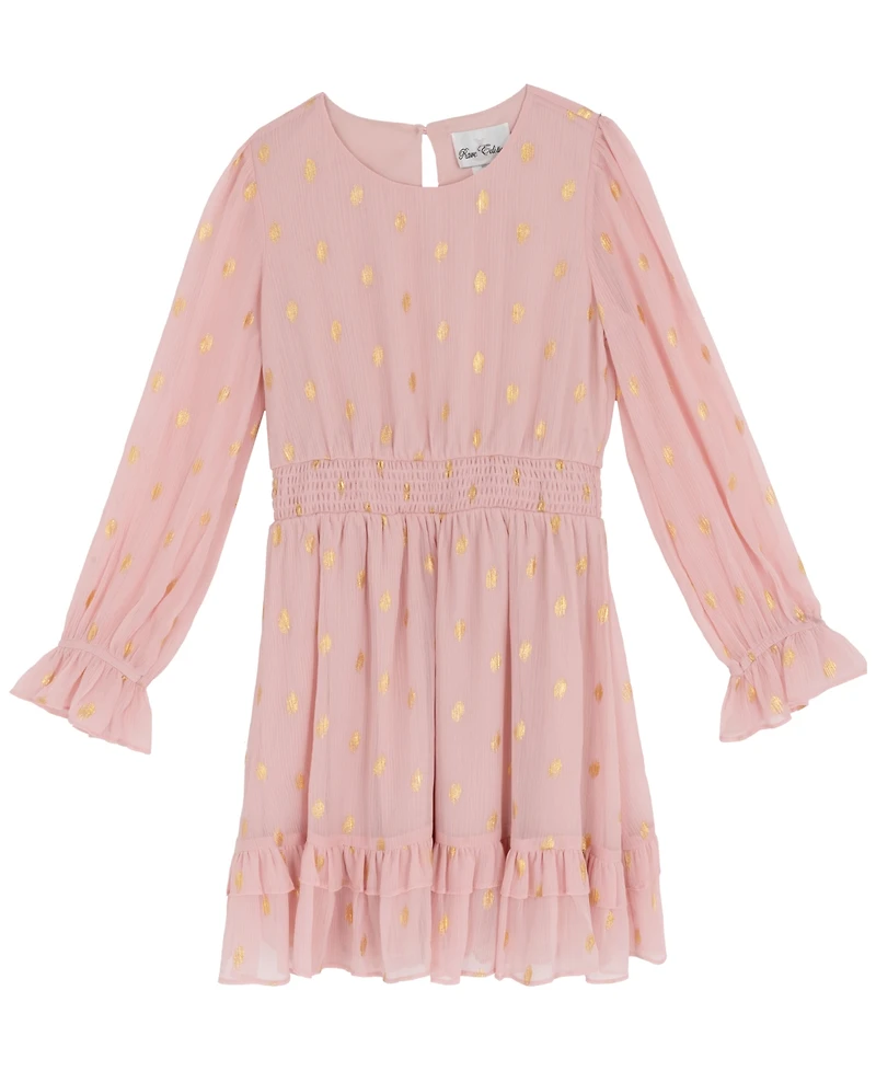 Rare Editions Big Girls Foil Dot Chiffon Dress