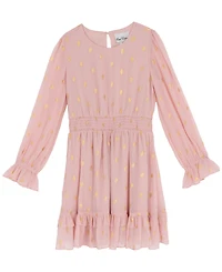 Rare Editions Big Girls Foil Dot Chiffon Dress