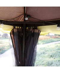 Outsunny 10' x 13' Gazebo, Aluminum, Mesh, 2 Tier Polyester Roof