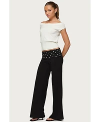 Edikted Women's Reeva Polka Dot Fold Over Pants