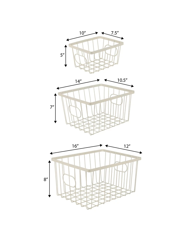 Happimess Camden Vintage Industrial Handmade Wire Metal Nesting Storage Baskets, (Set of 6)