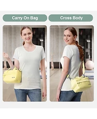 Small Gym Bag 9 inch, Mini Duffle Bag with Adjustable Strap, Lightweight Carry On Sport Bag for Women Girls (Light Yellow)