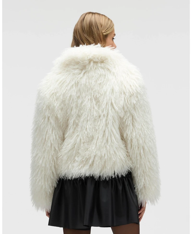 Nvlt Women's Long Hair Luxious Faux Fur Jacket