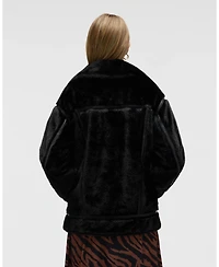 Nvlt Women's Mink Faux Fur Jacket with Tape Trims