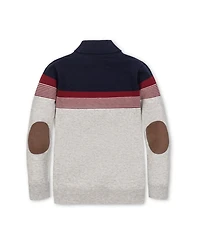 Hope & Henry Little and Big Boys' Organic Long Sleeve Striped Shawl Collar Sweater