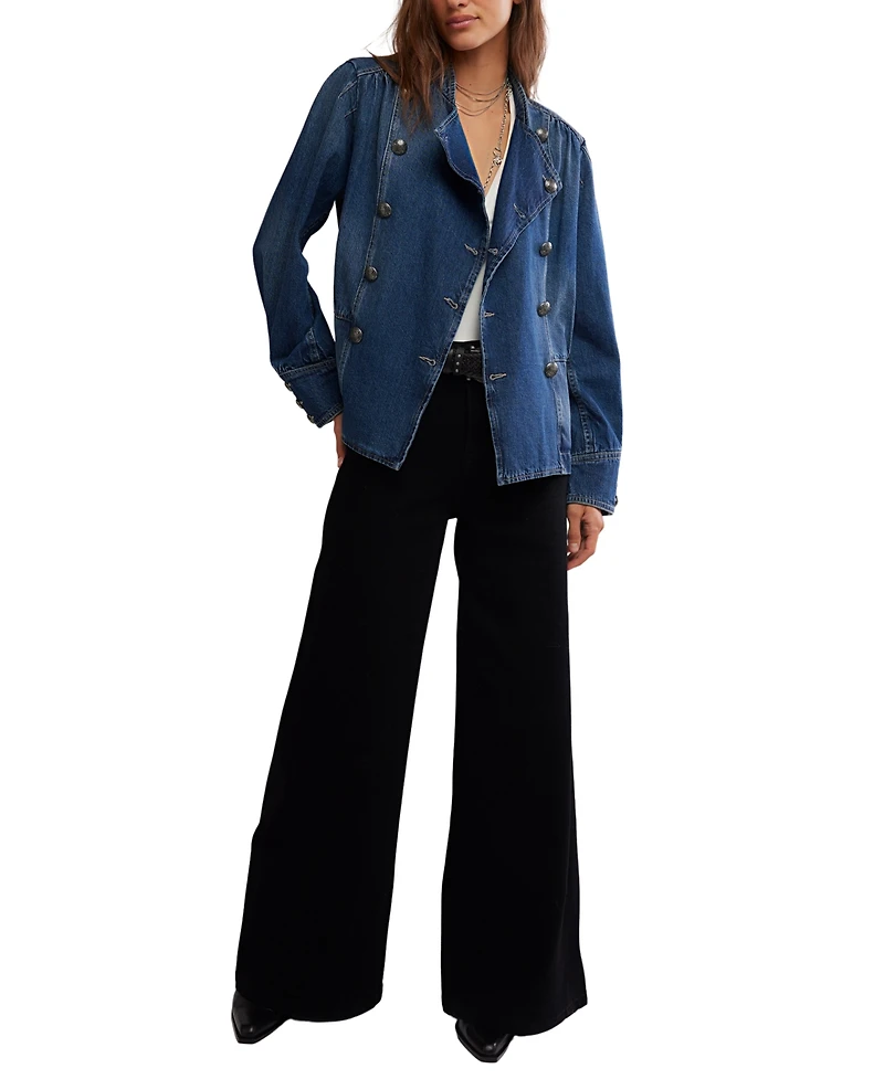 Free People Women's Imogene Denim Officer Jacket