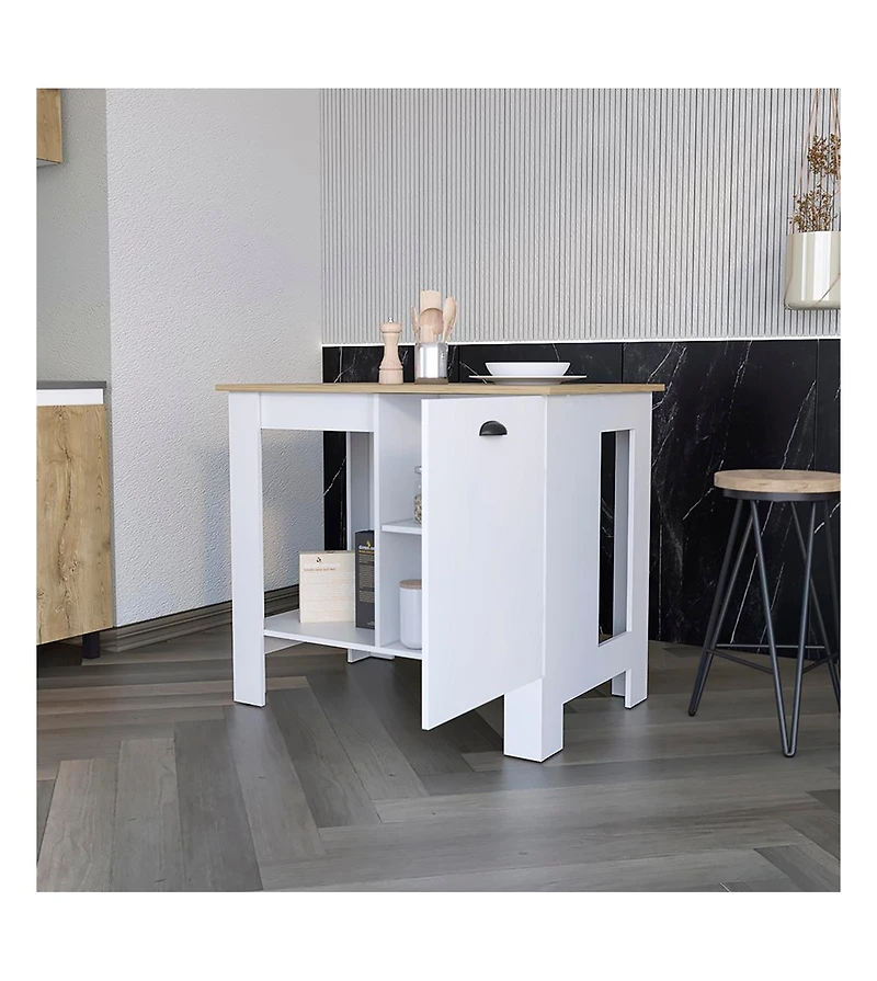 Slickblue Freestanding Kitchen Island Table with Ample Storage for Cooking Essentials