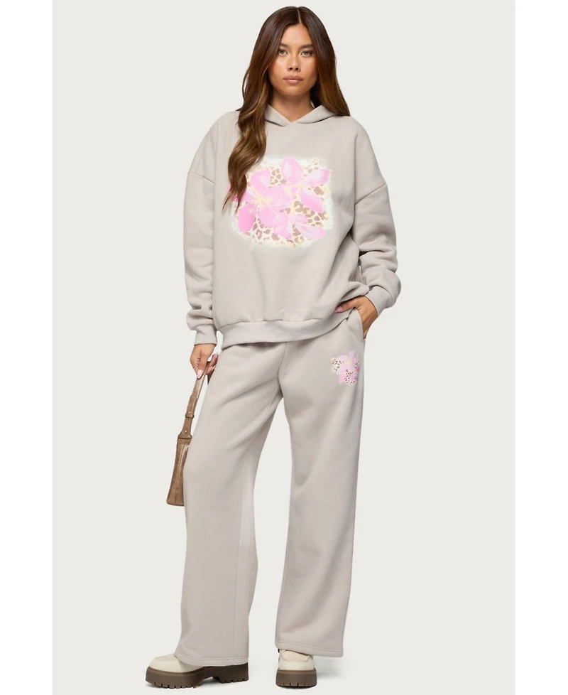 Edikted Womens Wild Petal Sweatpants