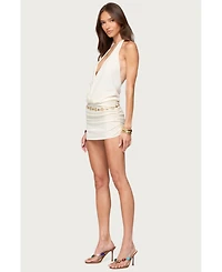 Edikted Womens Adrian Knit Halter Mini Dress