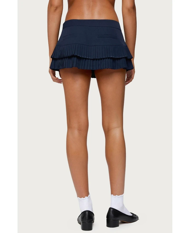 Edikted Womens Double Pleated Mini Skort