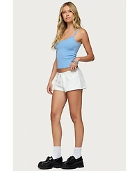 Edikted Womens Aspyn V Neck Ribbed Tank Top