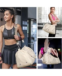 Urtala Womens Gym Tote Duffle Bag with Wet Pocket & Shoe Compartment, Sports Duffel Overnight Weekender Hospital Workout Carry on Bag for Girls, Ideal