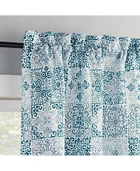 No. 918 Greco Mosaic Semi-Sheer Rod Pocket Kitchen Curtain Tier Pair