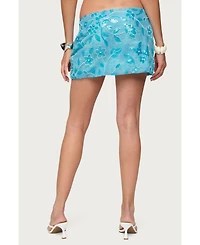 Edikted Womens Asher Beaded Floral Mini Skirt