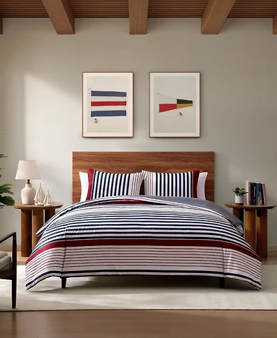 Tommy Hilfiger Brooklyn Stripe Cotton 3-Pc. Comforter Set, King