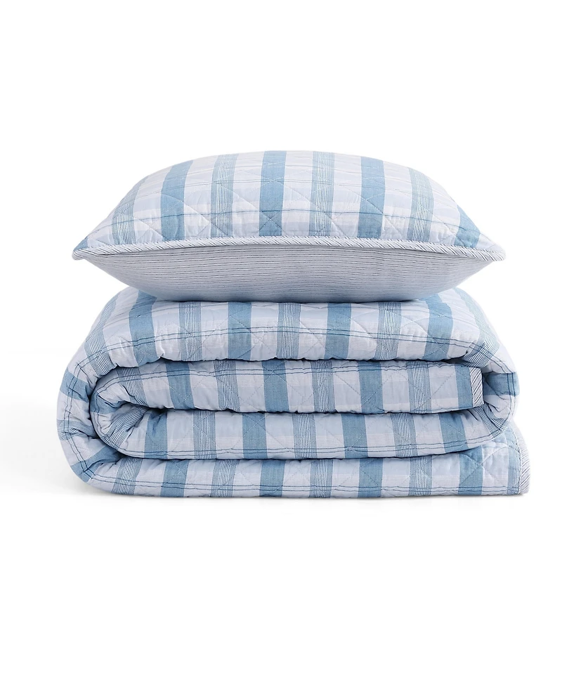 Tommy Hilfiger Dreamy Plaid Cotton Reversible -Pc. Quilt Set