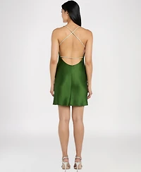 Morgan & Company Juniors' Spaghetti Rhinestone Strap Dress