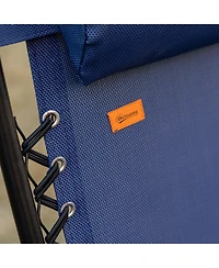 Outsunny Zero Gravity Chair Set with Folding Table & Cup Holder Trays