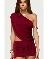 Edikted Womens Fiora One Shoulder Cutout Mini Dress