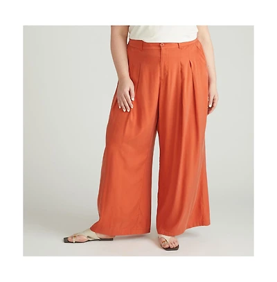 Universal Standard Womens Plus Cooling Cupro Wide Leg Pant