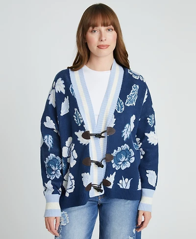 Driftwood Women's Toggle X Floral Long Sleeve Cardigan