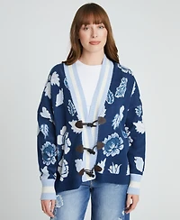 Driftwood Women's Toggle X Floral Long Sleeve Cardigan