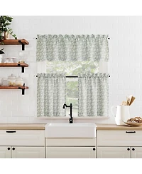 Marist Floral Semi-Sheer Rod Pocket Kitchen Curtain Valance