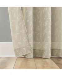 Briarwood Delicate Leaf Textured Sheer Rod Pocket Curtain Panel
