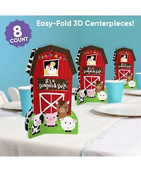 Big Dot of Happiness Freestanding 3D Farm Animals Barn Centerpiece Table Decorations