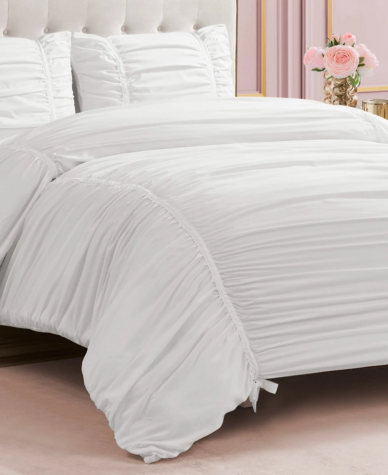 Juicy Couture Ribbon Ruched 3-Pc. Comforter Set, Full/Queen