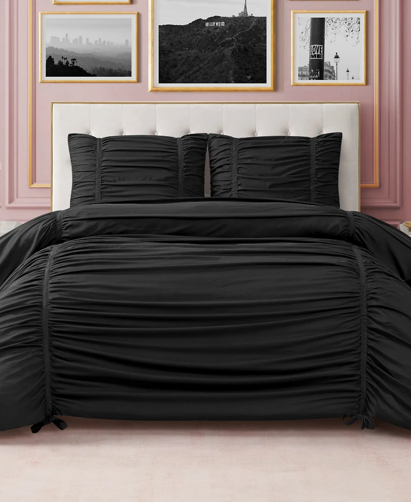 Juicy Couture Ribbon Ruched 3-Pc. Comforter Set