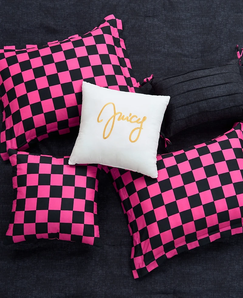 Juicy Couture Checkerboard Reversible 6-Pc. Comforter Set, King