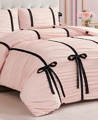 Juicy Couture Amelie Velvet Bows Ruched 2-Pc. Comforter Set, Twin/Twin Xl