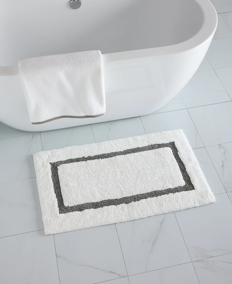 Hotel Collection Linea Cotton Bath Rug, 20" x 34"